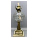 Marble Base Oil Lamp 14in Tall No Chimney