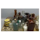 Many Glass Bottles & Tins