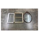 Window Frame Mirror Oak Oval Mirror & Window