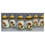 3 Pairs of Mushroom Shakers