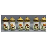 3 Pairs of Mushroom Shakers