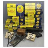 Group of Auroa HO Slot Car Track & Accessories