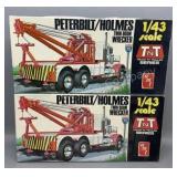 Pair of AMT 1/43 Peterbilt & Holmes Wrecker Model