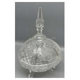 6in Lidded Glass Candy Dish