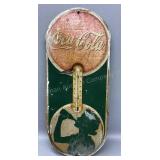 Old Tin Coca Cola Thermometer  16in Tall