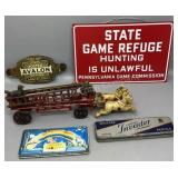 Cast Iron Toy, Signs, Water Color Containers