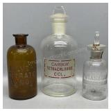 3 Chemical Compound Glass Bottles Center Is Pyrex