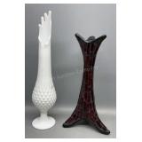 Fenton Milk Glass Jack In The Pulpit & Decor Vase