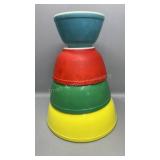 Nest of Colored Pyrex Bowls