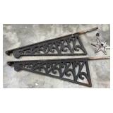 Neat Old Cast Iron Store Front Brackets 41in Long