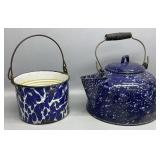 Enamel Kettle & Bucket