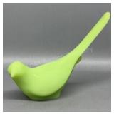 Fenton Green Custard Satin Bird 6in Long