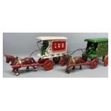 Pair of Cast Iron Horse Drawn Wagons