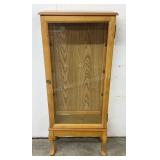 Modern Oak Footed Curio Cabinet