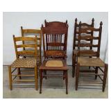 3 Pairs of Cane Seat Chairs