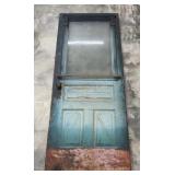 Rustic Green Painted Door - 31.5x78.5in