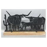 Metal Longhorn Display 12 in Wide