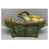 Majolica Rabbit & Mallard Cover Game Dish