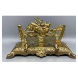 Bradley & Hubbard Brass Ink Stand Elk Jumping A