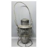 Railroad Lantern marked IHB Globe Etched AT&SF
