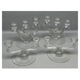 Two Pair Clear Candle Stands