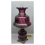Purple Glass Electric Lamp