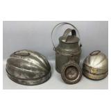 Tin Ware Linch Box, Cake Milds, Stove Advertiser