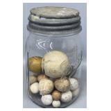 Clay Marbles in Pint  Jar