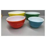 Set of colored Pyrex Mixing Bowls