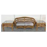 Ratan Loveseat w/ Side Tables