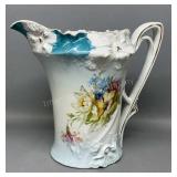 RS Prussia Carnation Pitcher 9in Tall