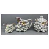 Royal Bayreuth Grape Cluster Pitcher, Canister &