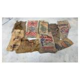 Group of Burlap Feed & Potato Sacks