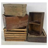 5 Old Wooden Boxes