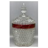Ruby Flash Lidded Canister 10in Tall