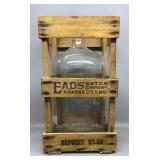 Eads Water CO KC MO 5 Gallon Glass Jug & Crate