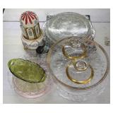 Clear Glass Platters, Candle Sticks
