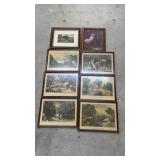 Many 12in Currier and Ives Prints