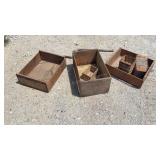 Wooden Crates and Tractor Wrench