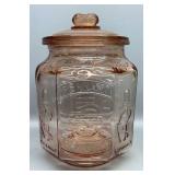 Planters Peanuts Pink Glass Canister Jar