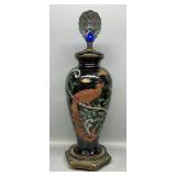 Peacock Hand Painted Lamp Base & Finial