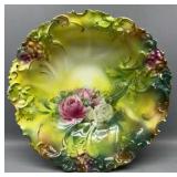 Nice RSP Heavy Molded Roses Bowl 10 1/2in