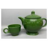 Fiesta Forest Green Teapot & Cup