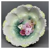 RS Prussia Pink Floral Porcelain Bowl 10in