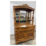 Very Nice Oak Sideboard - Bow Front - Beveled