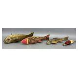 4 Wooden Fishing Lures