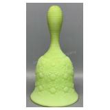 Fenton Green Satin Custard Bell 6in Tall