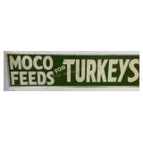 MOCO Turkey Feeds Metal Sign 6x24in