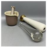 Mortar & Pestle & 2 Pestles