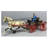 Cast Iron Police Chief Horse Drawn Wagon